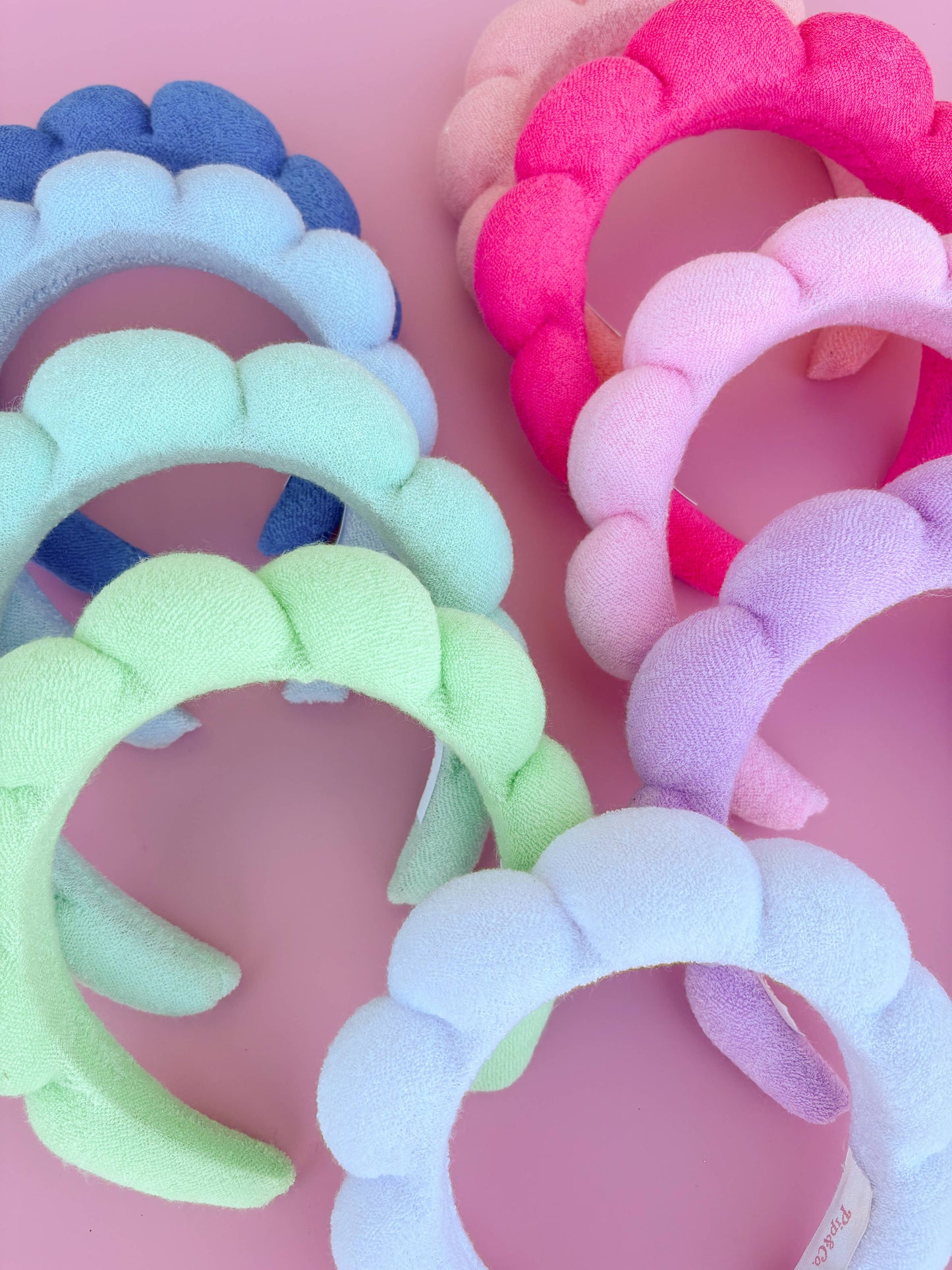 Pink Puffy Terrycloth Plush Spa Headband