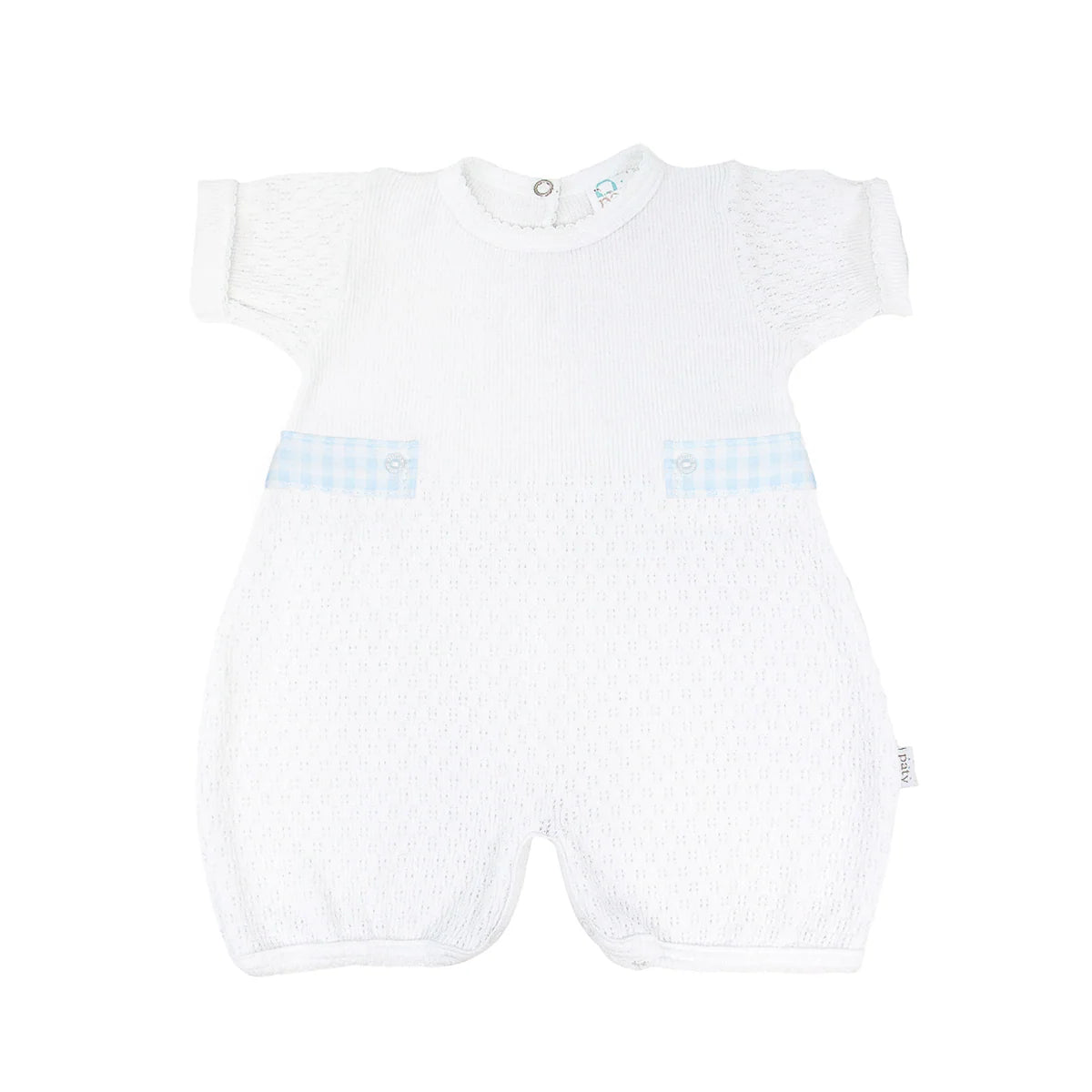 White Bubble with Gingham Side Tabs