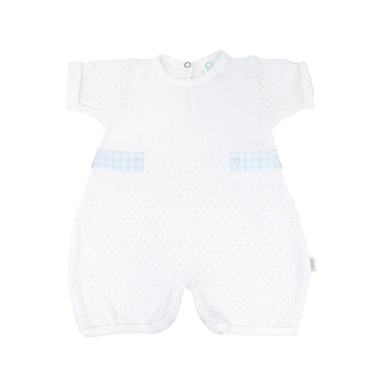 White Bubble with Gingham Side Tabs