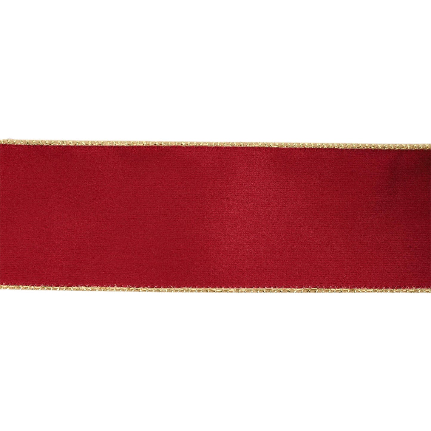 2 1/2" Reversible Classic Velvet Wired Ribbon | Burgundy/Gold | 10 Yard Roll