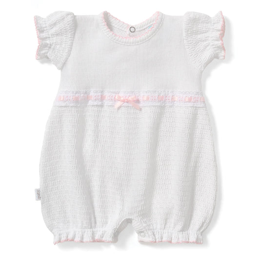 Pink and White Bubble with Eyelet Trim