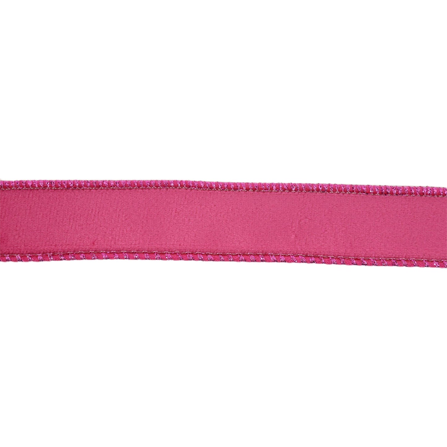 1" Reversible Classic Velvet Wired Ribbon | Hot Pink/Shimmer Pink | 10 Yard Roll