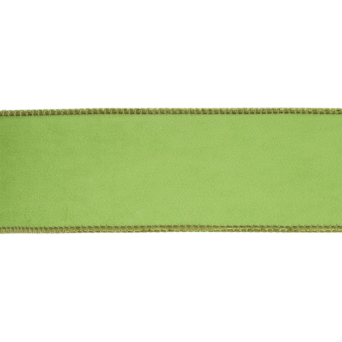 2 1/2" Reversible Classic Velvet Wired Ribbon | Lime/Shimmer Lime | 10 Yard Roll