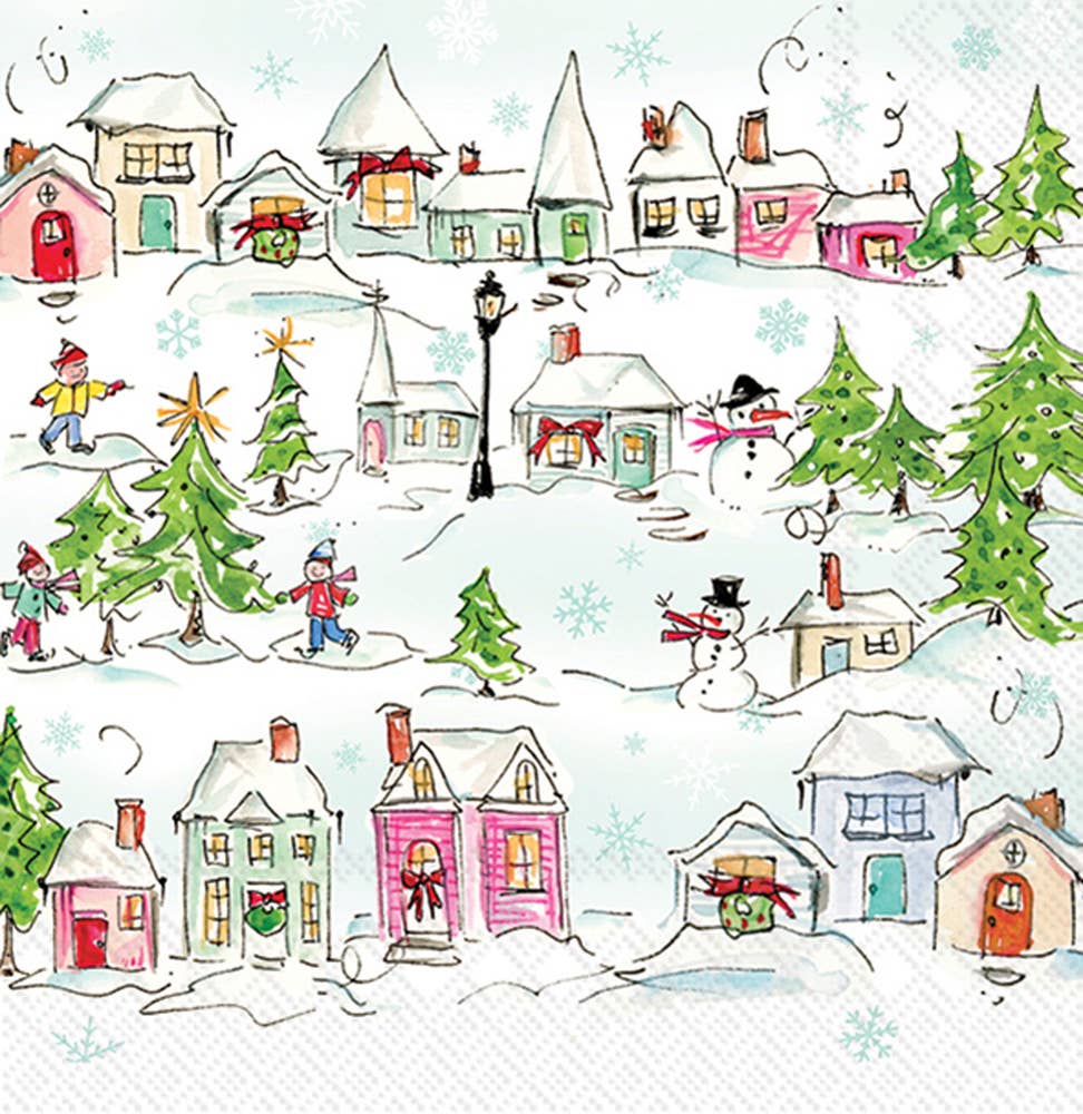 Holiday Village Cocktail Napkin