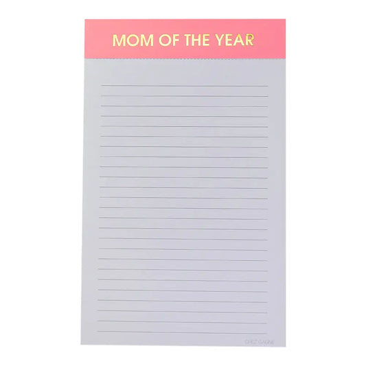 Mom of The Year - Lined Notepad - Pink