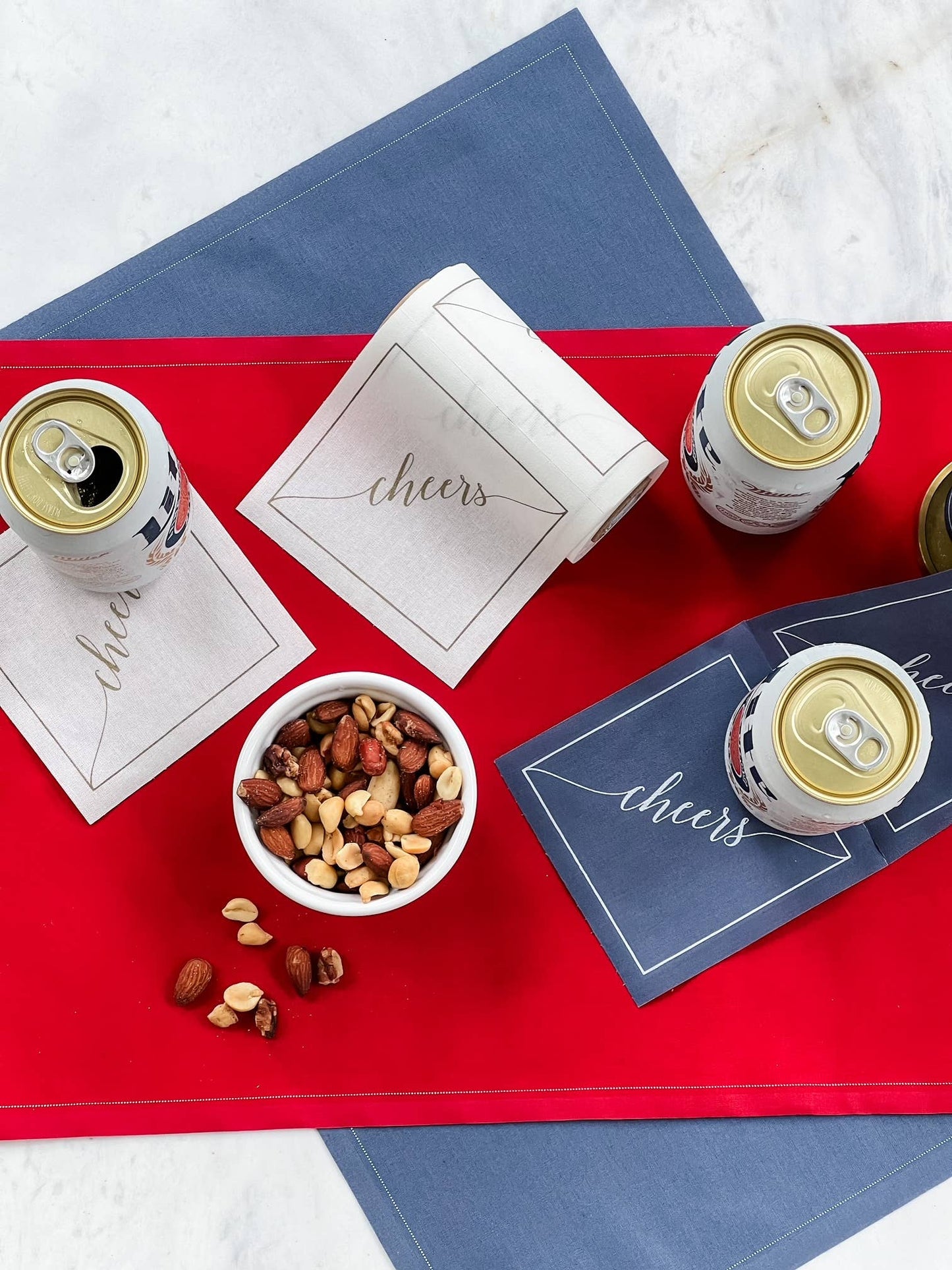 Golden Salute Cheers Luxury Disposable Cocktail Napkins