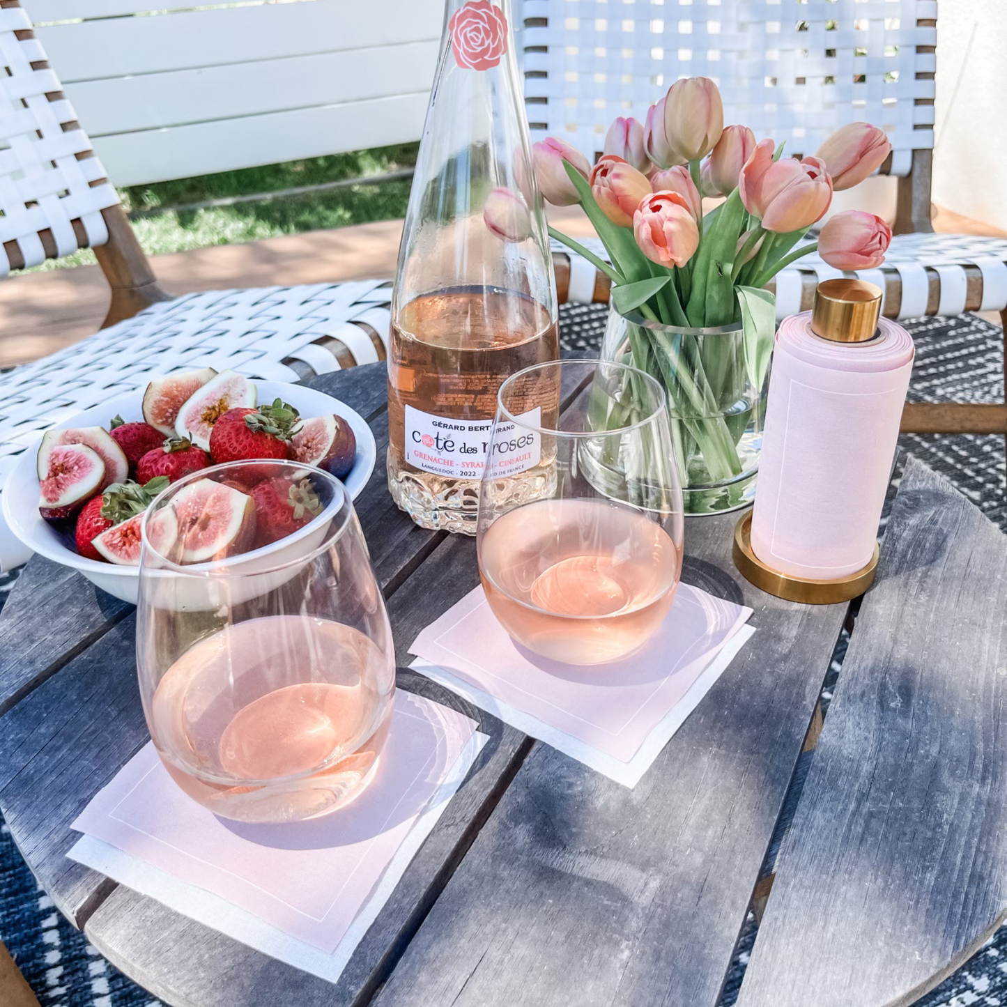Cotton Cocktail Napkin Roll Light Crush (Soft Blush)