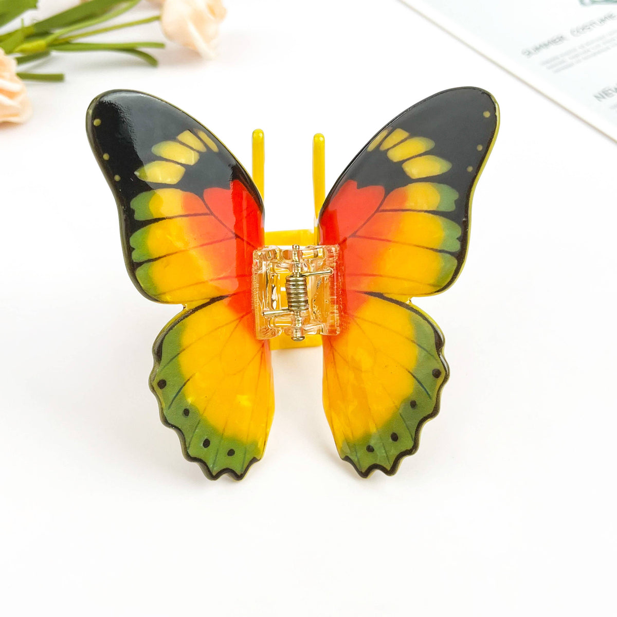 Vibrant Printed Butterfly Hair Claw Clip