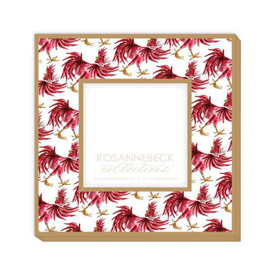 Gold Handpainted Gamecock Maroon & Black 4x4 Frame