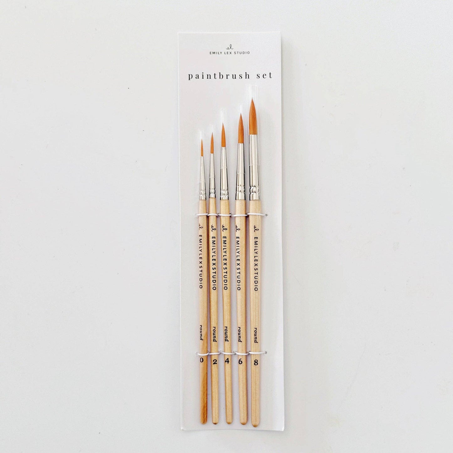 Watercolor Paintbrush Set of 5 Wood Brushes