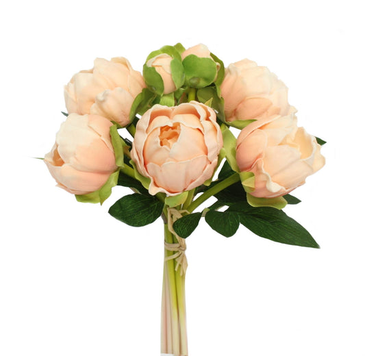 10.5" Real touch artificial Peony bundle-8 Flowers and buds