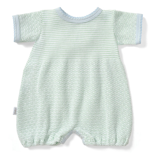 Green Knit Bubble with Blue Trim