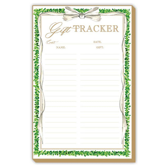 Bridal Gift Tracker Boxwood Border Luxe Large Notepad