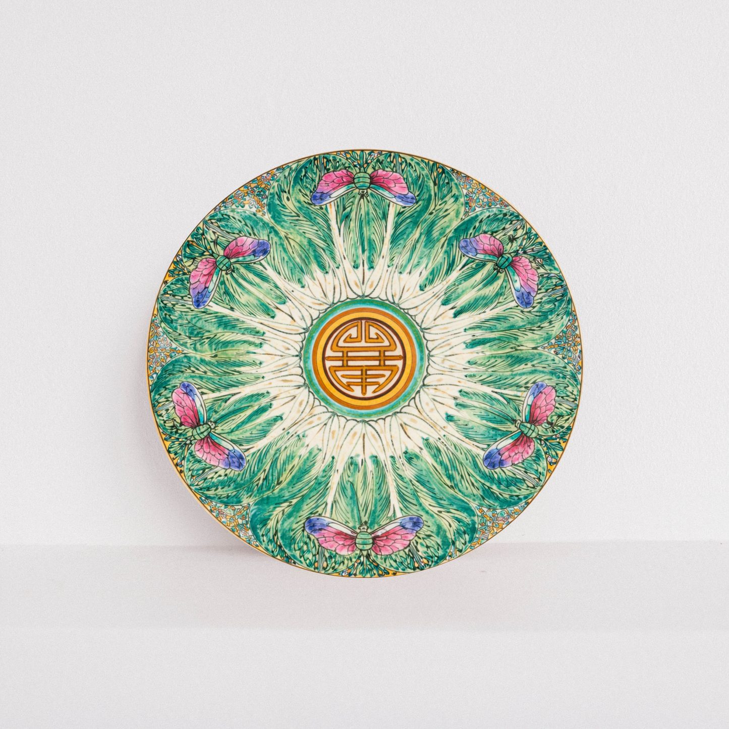 Chinoiserie Bok-Choy Pulp-board Coaster Set of 8 