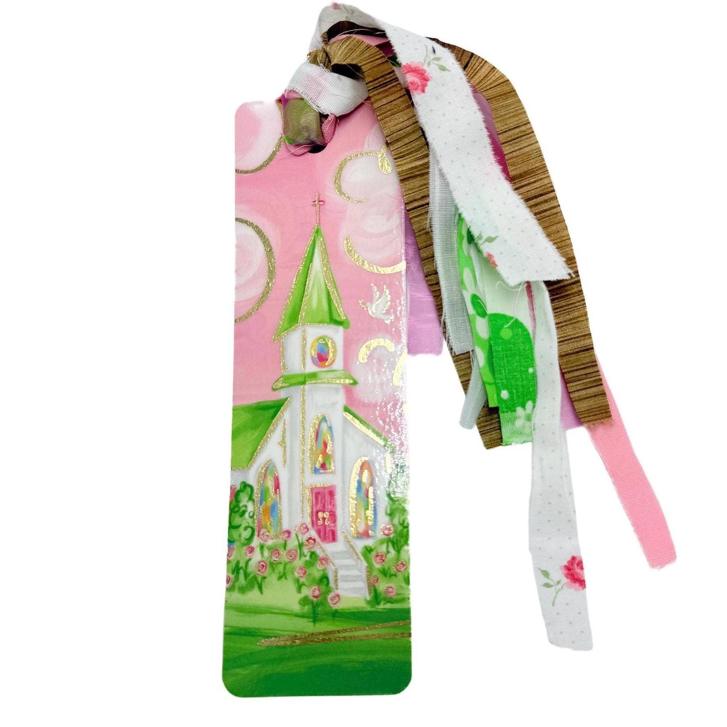 Pink Cloud Church Tassel Bookmark