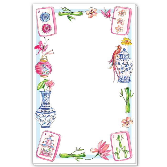 Sc 17 Notepad Handpainted Mahjong Icons Border Large Notepad – Blush Boutique & Home