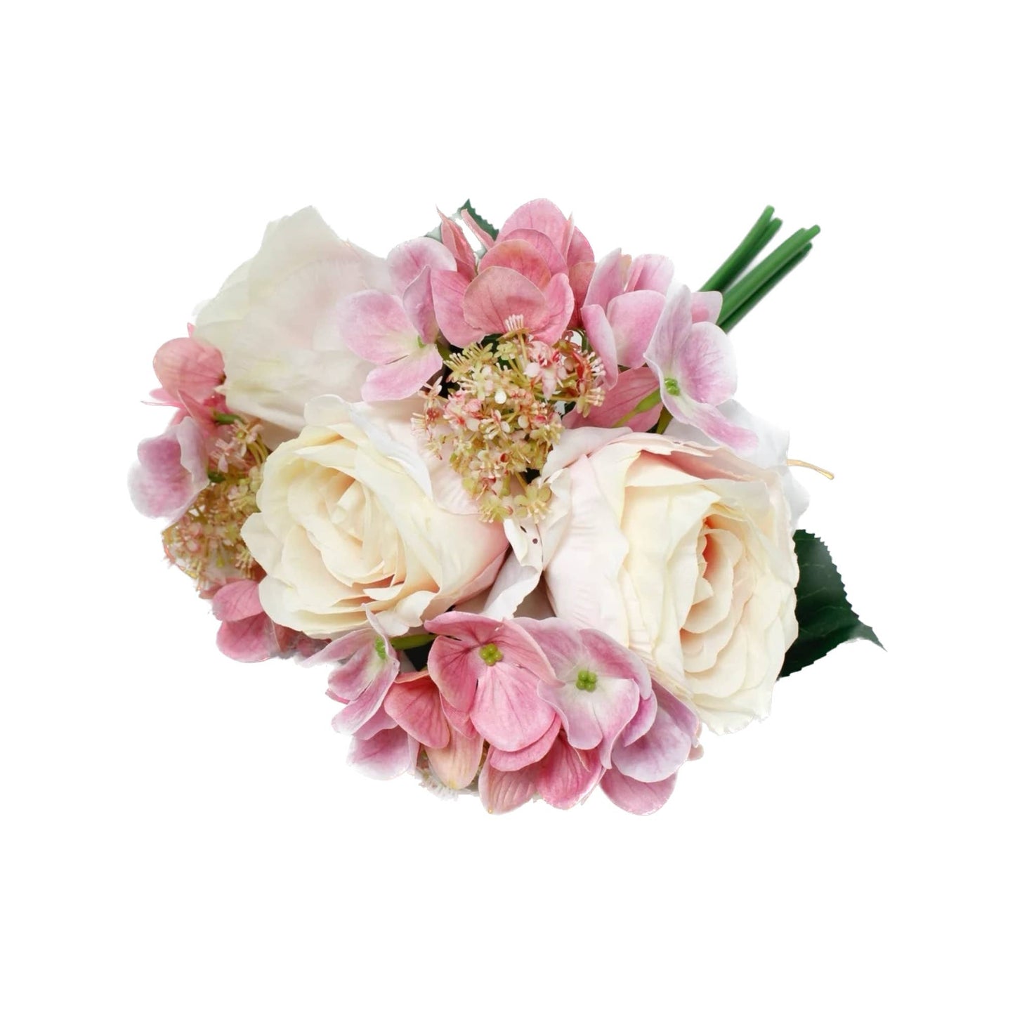12"-Rose Hydrangea Pre-tied bouquet Faux Flowers