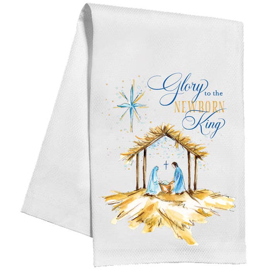 Handpainted Nativity Kitchen Towel