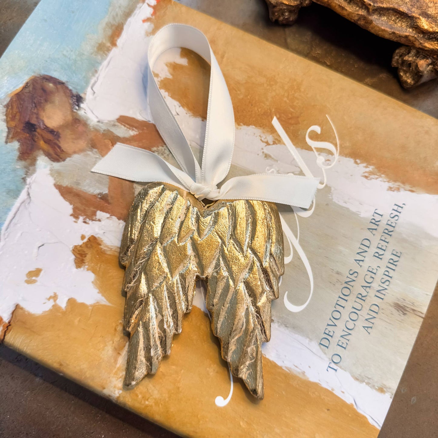 Angel Wings in Gold Ornament