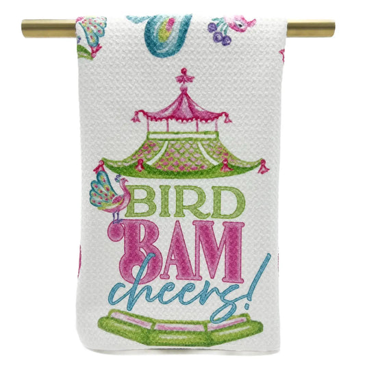 Bird Bam Cheers Mahjong Tea Towel
