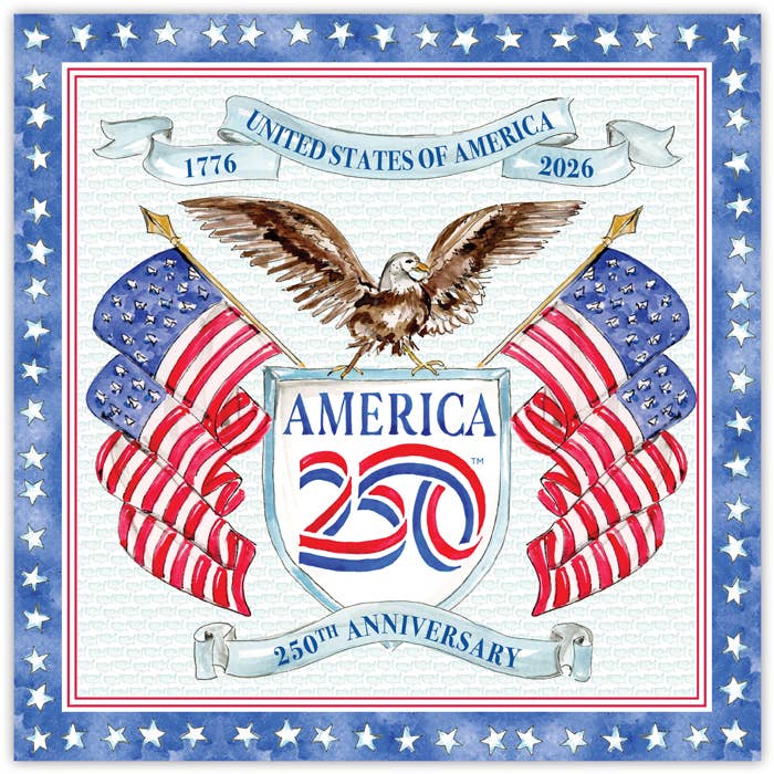 America 250 Eagle and Flags Square Placemat