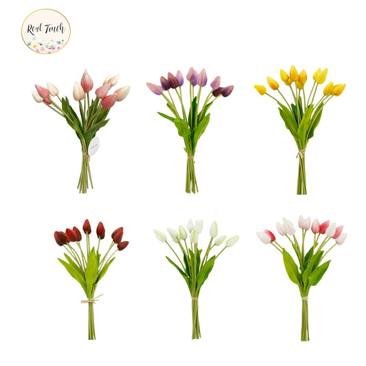 18"One Dozen-Long stem Real Touch Tulip Bud bouquet