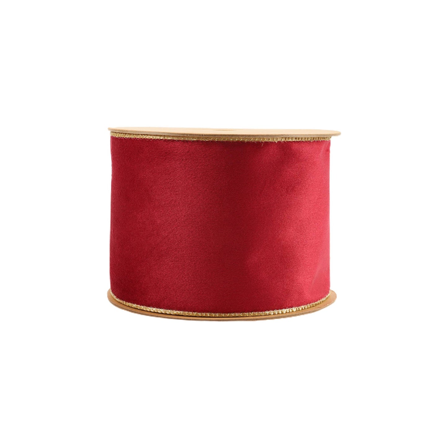 2 1/2" Reversible Classic Velvet Wired Ribbon | Burgundy/Gold | 10 Yard Roll