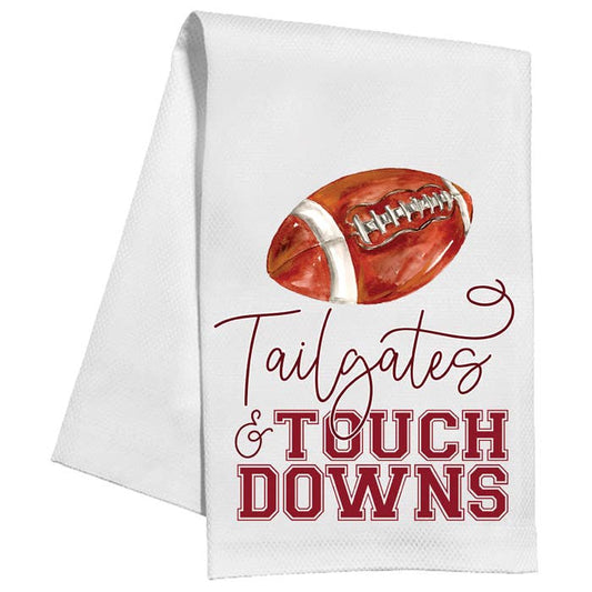 Tailgates & Touchdowns Football Maroon Kitchen Towel