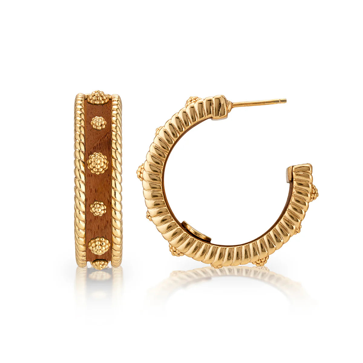 Berry Medium Hoops - Teak