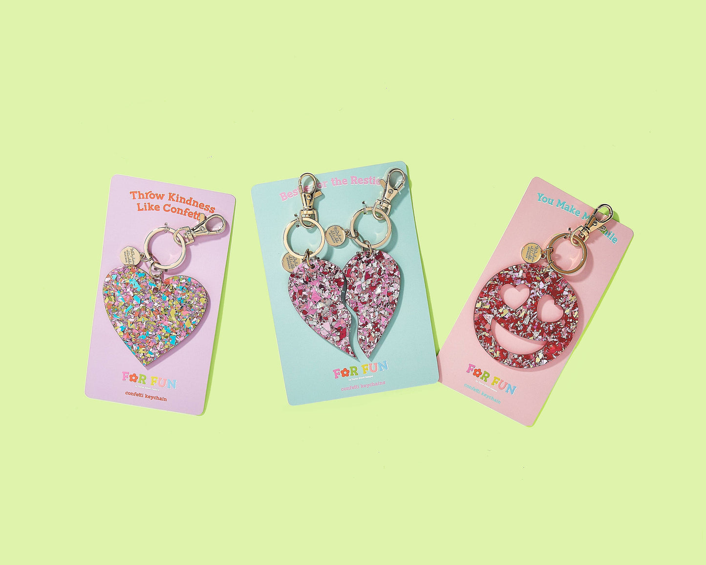 FOR FUN - Keychain - Heart - Colorful Confetti