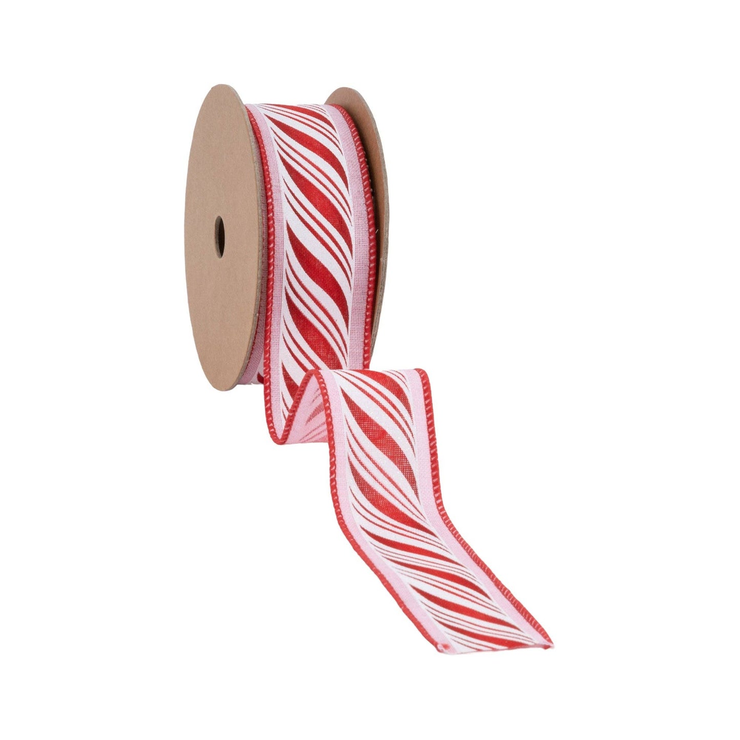 Wired Ribbon Peppermint Sticks Design 10 Yard Roll