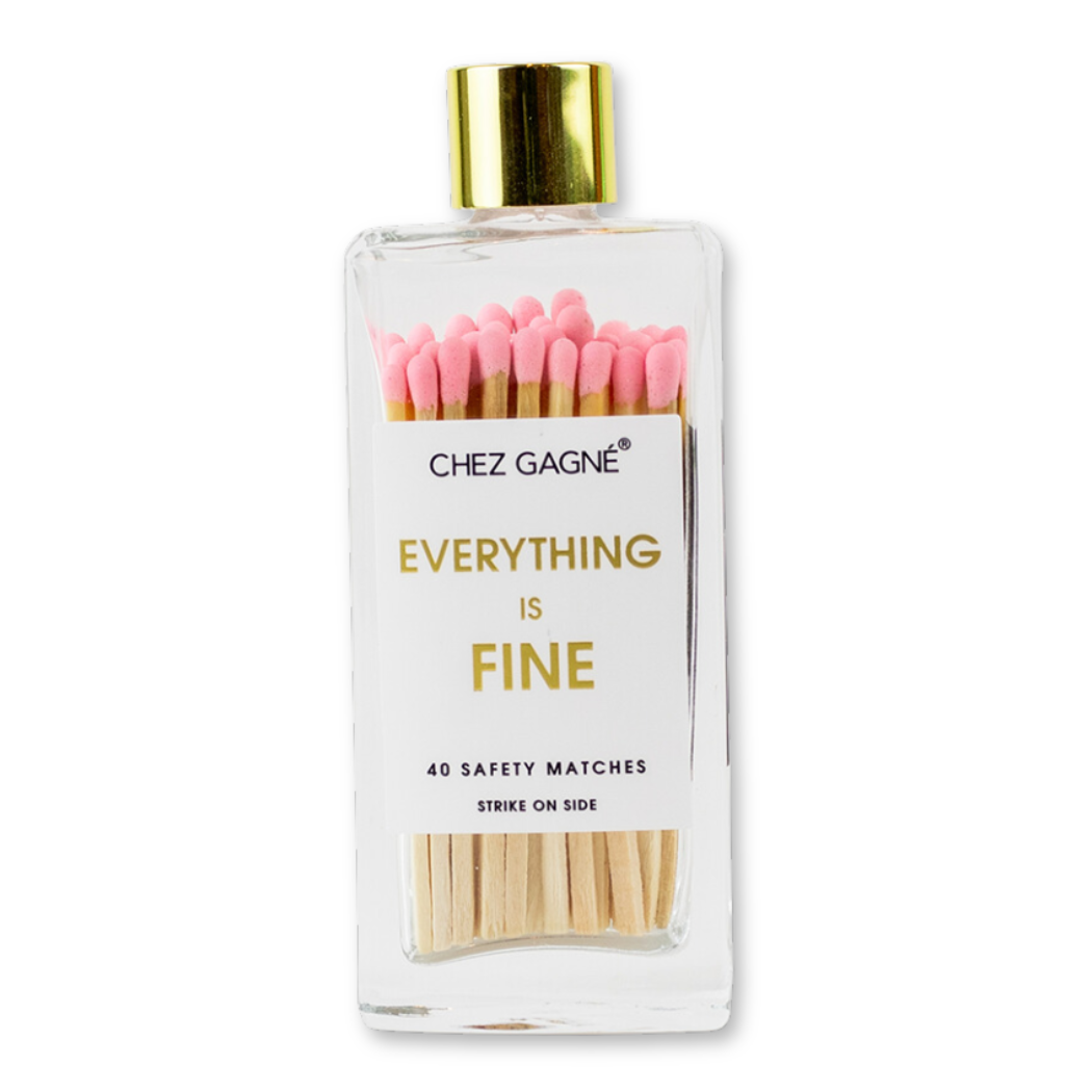 Everything is Fine Matches - Glass Bottle Matchsticks Light Pink