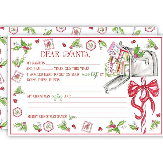 Merry Mail Christmas Stamps and Mail Box Letter to Santa
