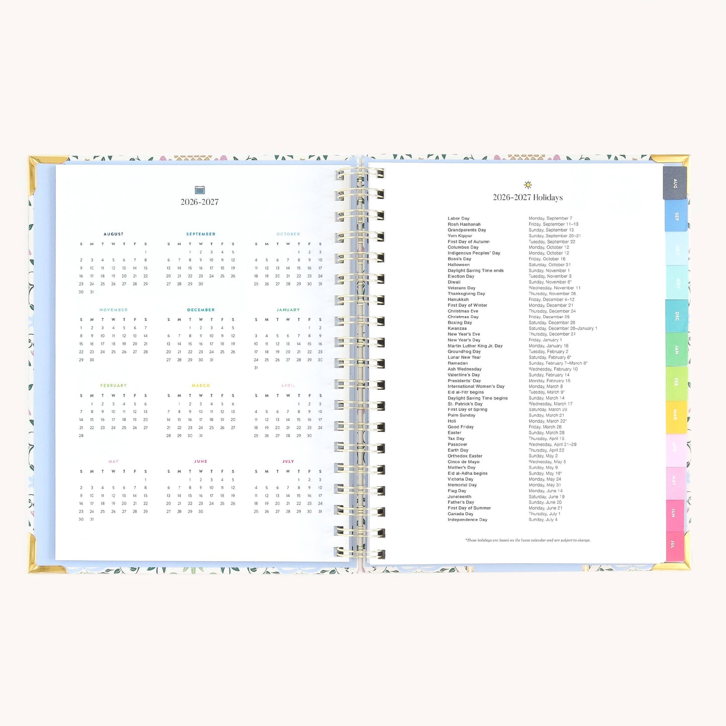 2026-2027 Spiral Weekly Simplified Planner - Pineapple Charm