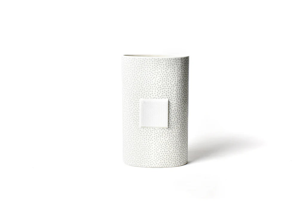 White Dot Big Oval Vase