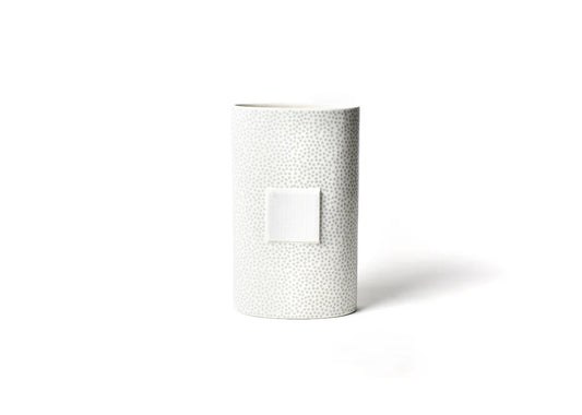 White Dot Big Oval Vase