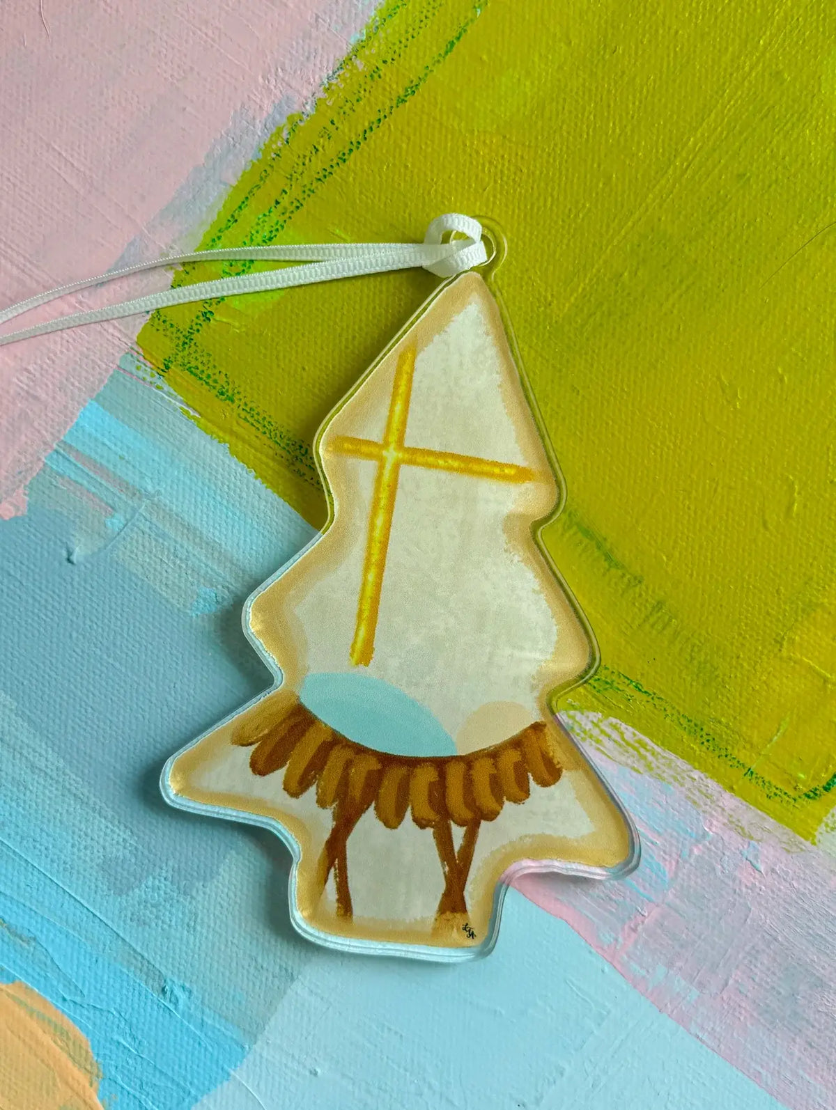 Away in a Manger - Neutral Acrylic Ornament