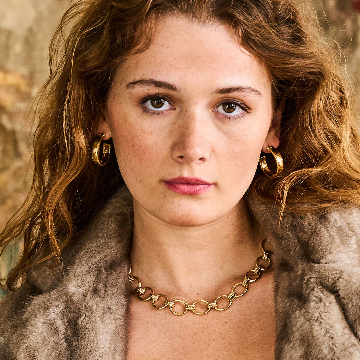Cleopatra Classic Medium Hoops - Gold