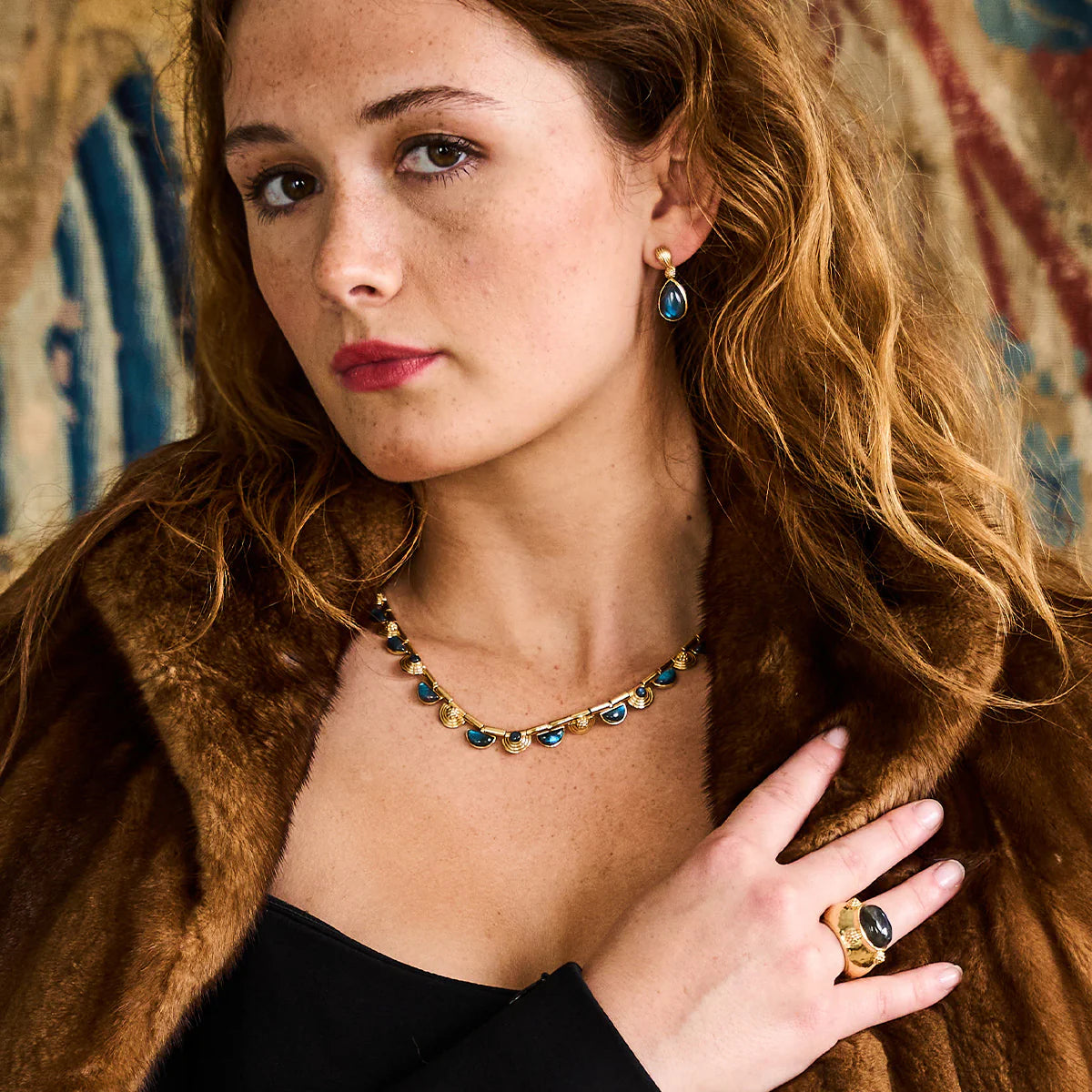 Cleopatra Riviere Necklace - Blue Labradorite