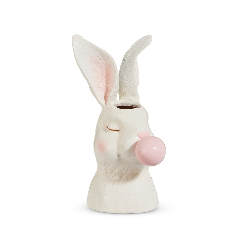 12" Bunny Blowing Bubble Vase