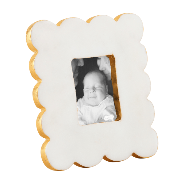 Rectangle Scallop Marble Frame | Mud Pie
