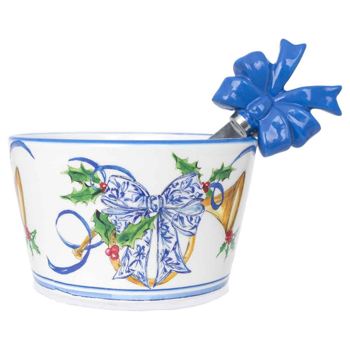 Angels Ceramic Bowl & Spreader Rosanne Beck Christmas