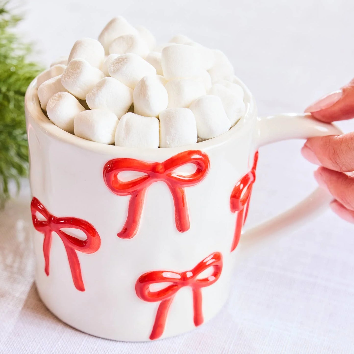 Red Bow Sculpted Mug