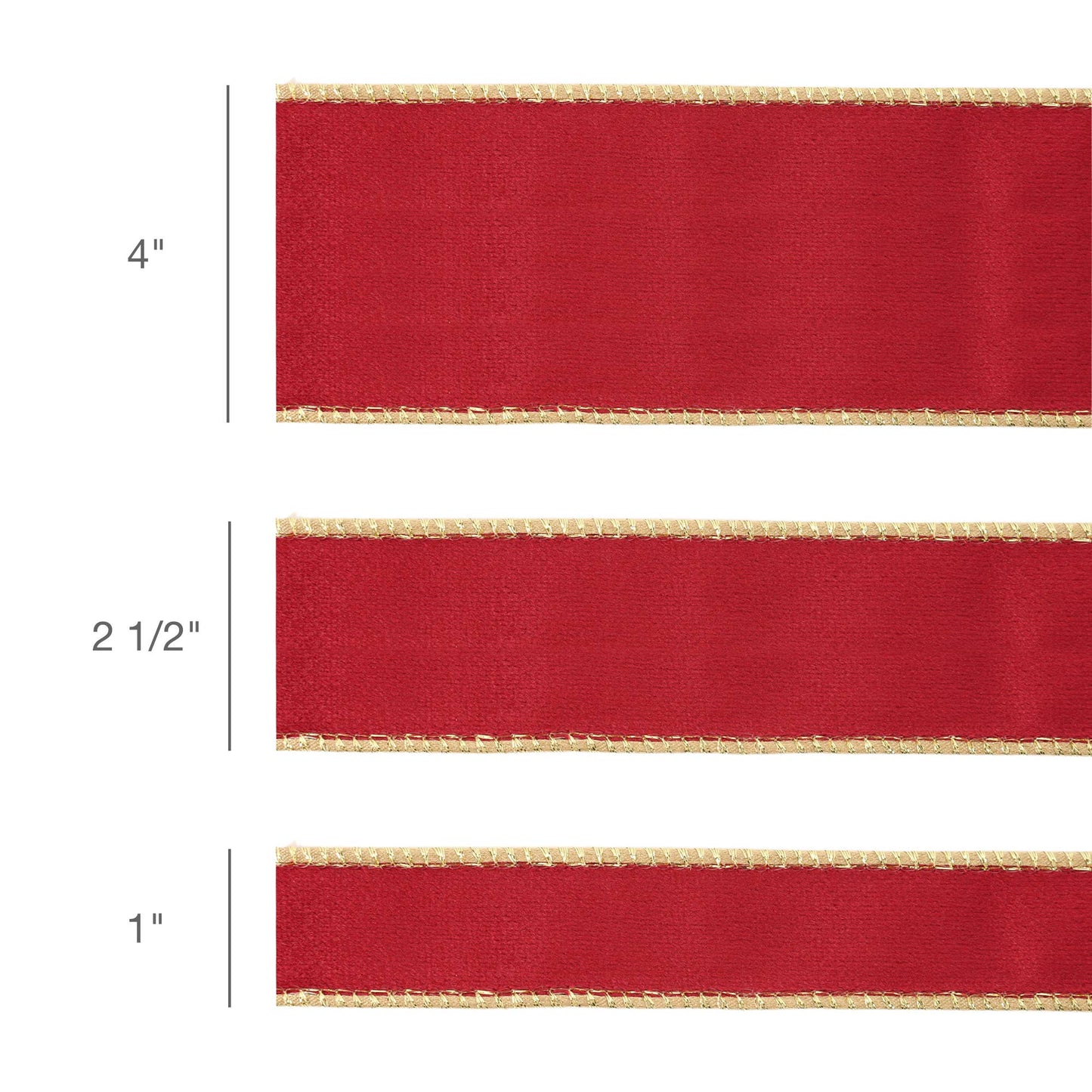 2 1/2" Reversible Classic Velvet Wired Ribbon | Burgundy/Gold | 10 Yard Roll