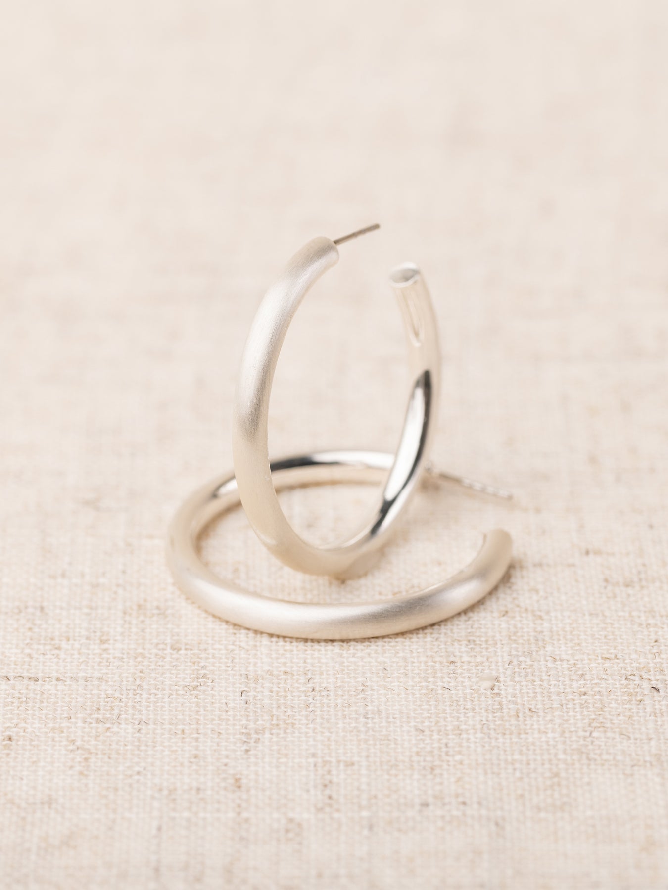 Heather Silver Brushed Earrings