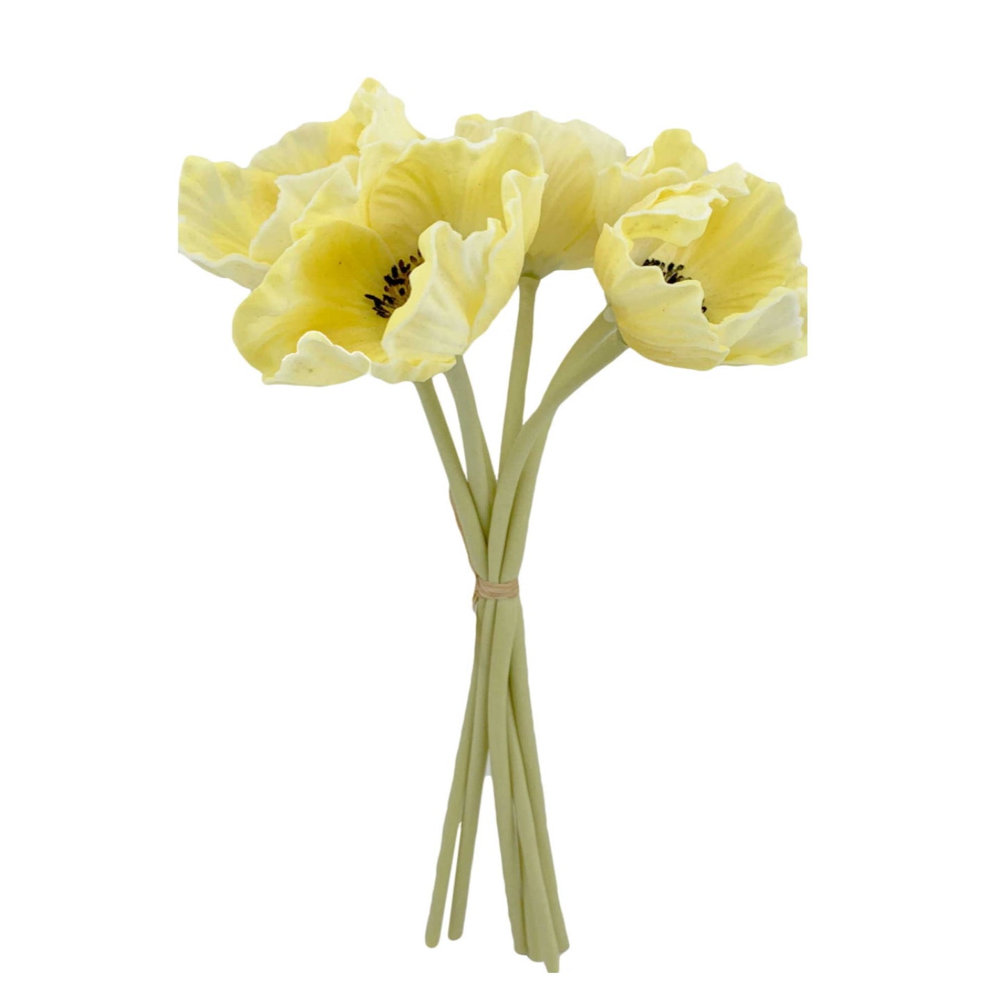 11" Real Touch Poppy 6 Stems