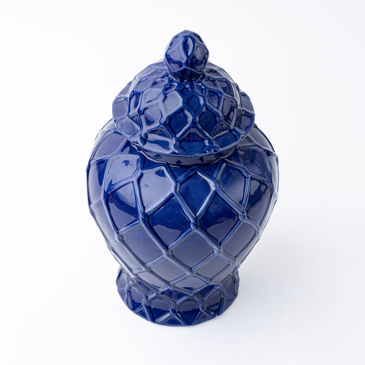 LG Navy Textured Ginger Jar with Lid