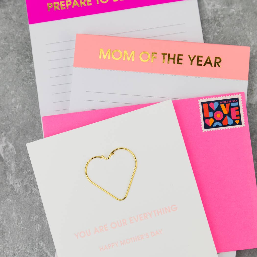 Mom of The Year - Lined Notepad - Pink
