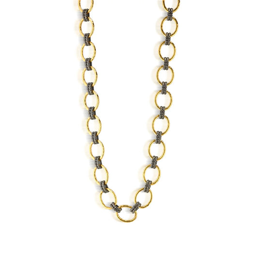 Cleopatra Grande Link Necklace - Gold/Midnight