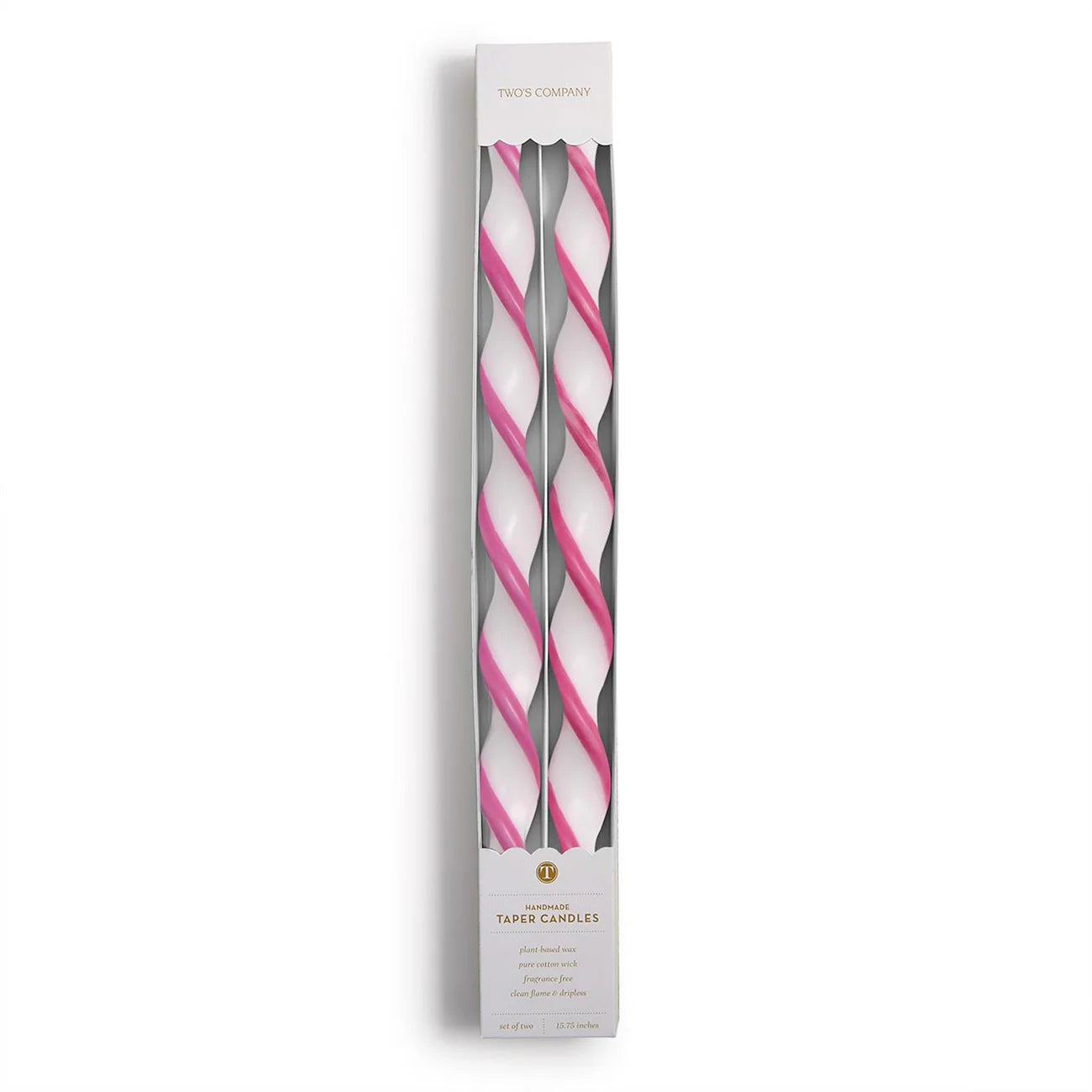 Twist Ribbon Taper Candles | Two's Company